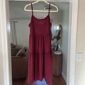 Ginkana Red Maxi Dress, 3 Tier, Large